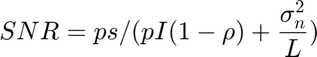 $$SNR=ps/(pI(1-\rho)+\frac{\sigma_n^2}{L})$$