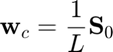 $$\textbf{w}_c=\frac{1}{L}\textbf{S}_0$